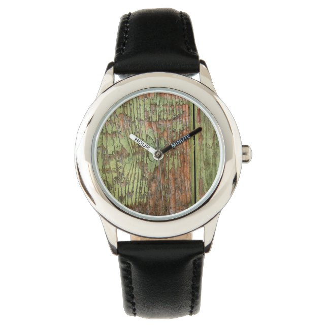 Montre Bois de grange usé et Patiné (devant)