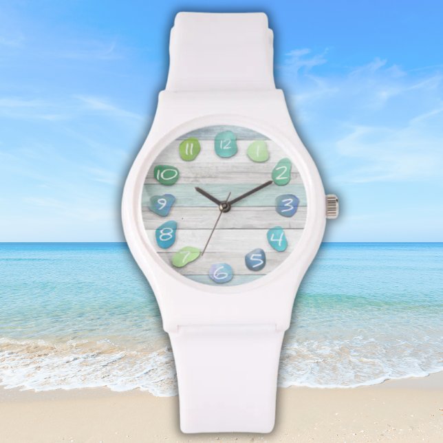 Montre Bois d'hiver de la plage de verre de mer (Créateur téléchargé)