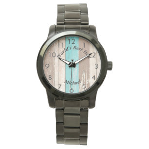 Montre Bois Driftwood Rustique Tricolor Personnalisé
