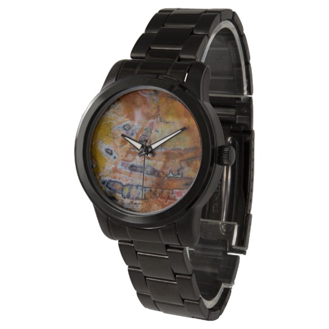 Montre Bois Pétrifié Brun (Incliné)