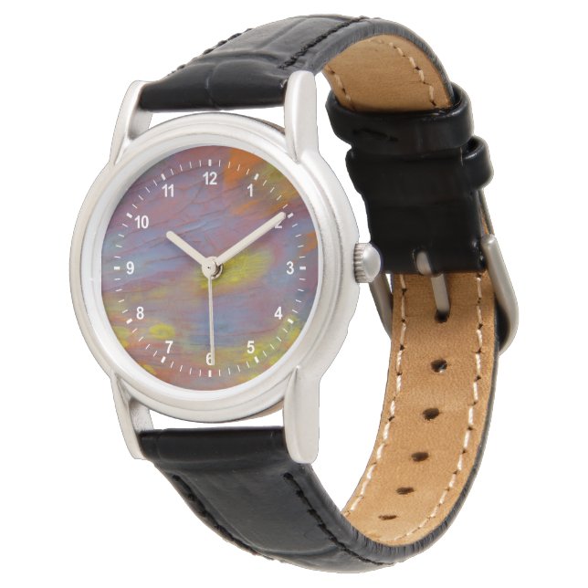 Montre Bois Pétrifié en Gros Plan (Incliné)