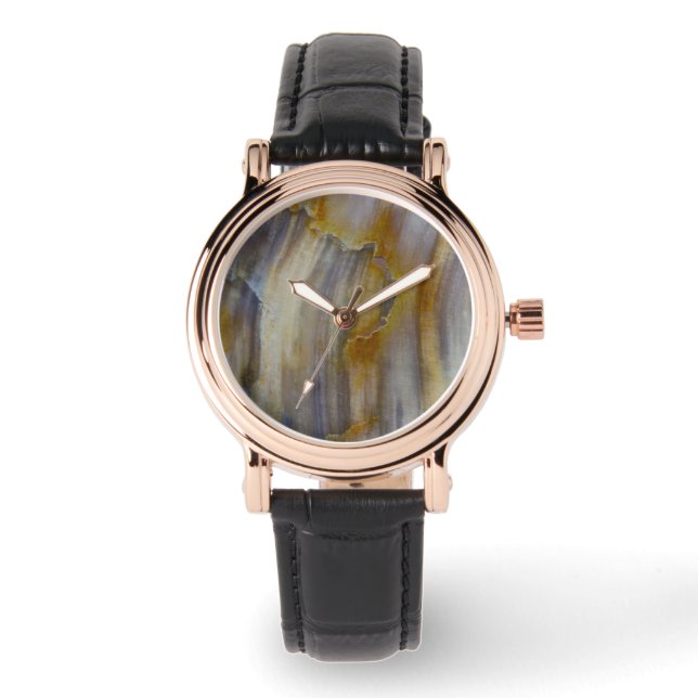 Montre Bois pétrifié ondulé (Recto)