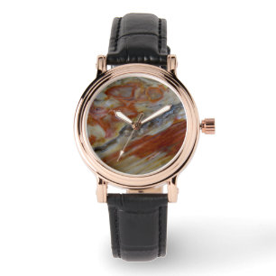 Montre Bois pétrifié strié