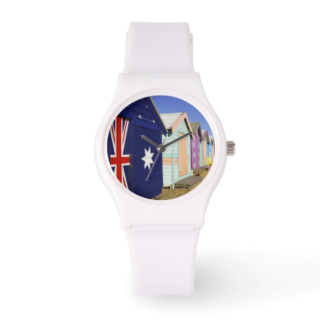 Montre Boîtes de bain, plage de Middle Brighton, Port (Recto)