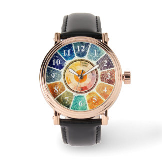 Montre Bold Abstract Spectrum Dial – Modern Masculine