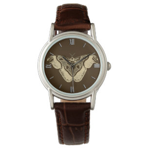 Montre Bombyx disparate, marron chocolat et beige
