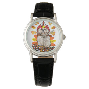 Montre Bon thanksgiving Automne Feuilles Automne Shih Tzu