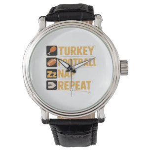 Montre Bon thanksgiving Turquie Football Nap Repeat Funn