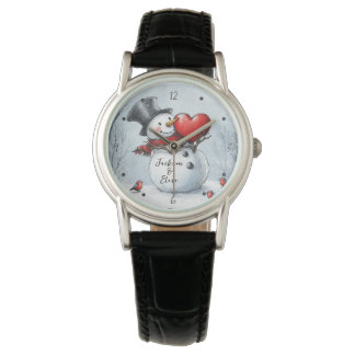 Montre Bonhomme de neige offre de l'amour avec un grand c
