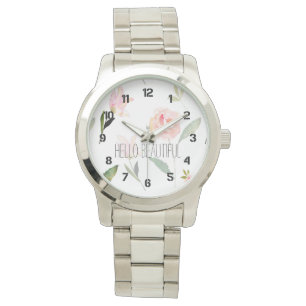 Montre Bonjour belle aquarelle florale