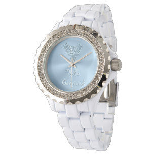 Montre Bonjour magnifique avec Ice Blue Phoenix Emblem Le