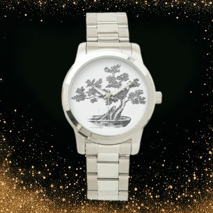 Montre Bonsai - Style chinois - noir et blanc