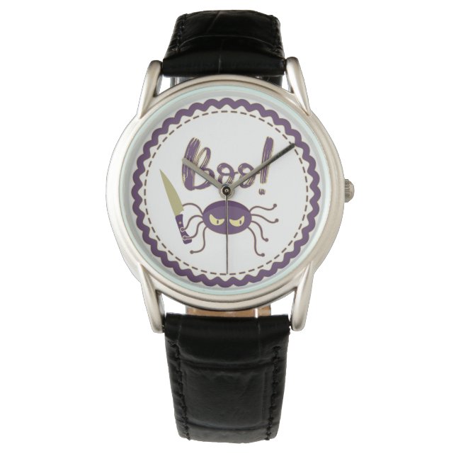 Montre Boo drôle Halloween personnage d'araignée main (devant)