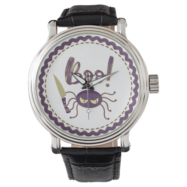 Montre Boo drôle Halloween personnage d'araignée main (devant)