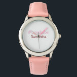 Montre Bossbabe hashtag rose clair ajouter nom fille patr<br><div class="desc">conception filaire</div>