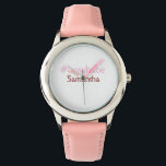 Montre Bossbabe hashtag rose clair ajouter nom fille patr<br><div class="desc">conception filaire</div>