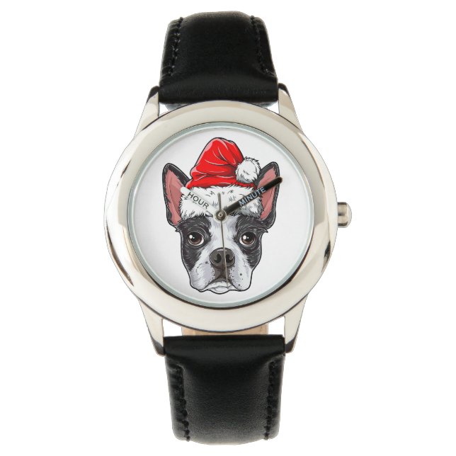 Montre Boston Terrier Guetter enfant Cadeau d'anniversair (devant)