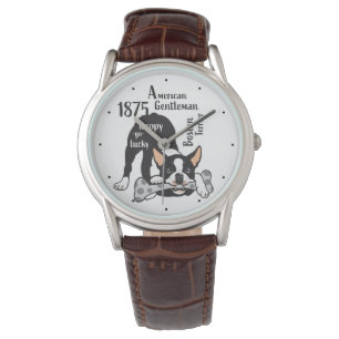 Montre Boston Terrier. Heureux de devenir chanceux