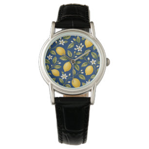 Montre Botanical Lemon Blossom Navy Blue Watch