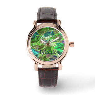 Montre Botanique Vert Feuille Nature Paraphe