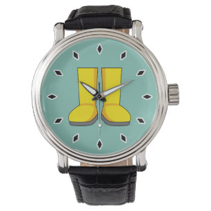 Montre Bottes de pluie jaunes en caoutchouc