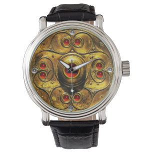 MONTRE BOUCLIER ANTIQUE CELTIQUE AVEC GEMSTONES DE RUBY