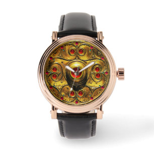 MONTRE BOUCLIER ANTIQUE CELTIQUE AVEC GEMSTONES DE RUBY