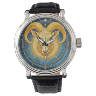 Montre Bouclier du zodiaque du Bélier doré