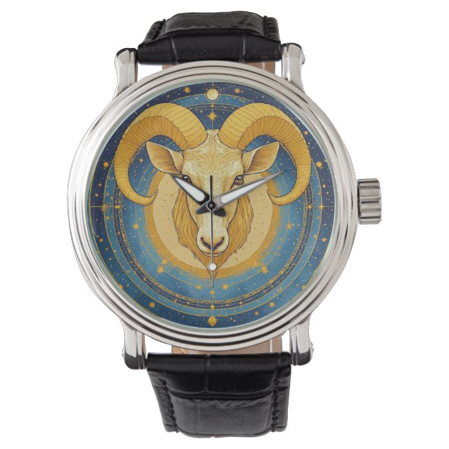 Montre Bouclier du zodiaque du Bélier doré (devant)