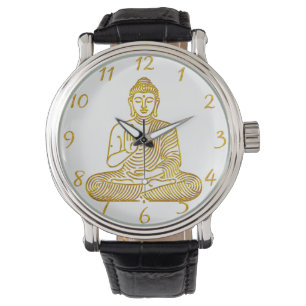 Montre Bouddha d'or en Pose de Calme