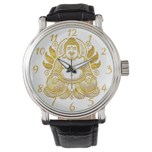 Montre Bouddha d'or paisible