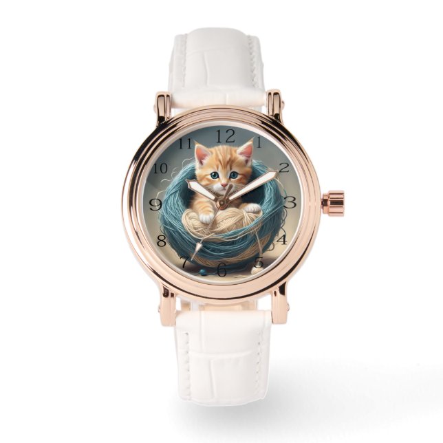 Montre "Bouddles douillets : La retraite laineuse du chat (Recto)