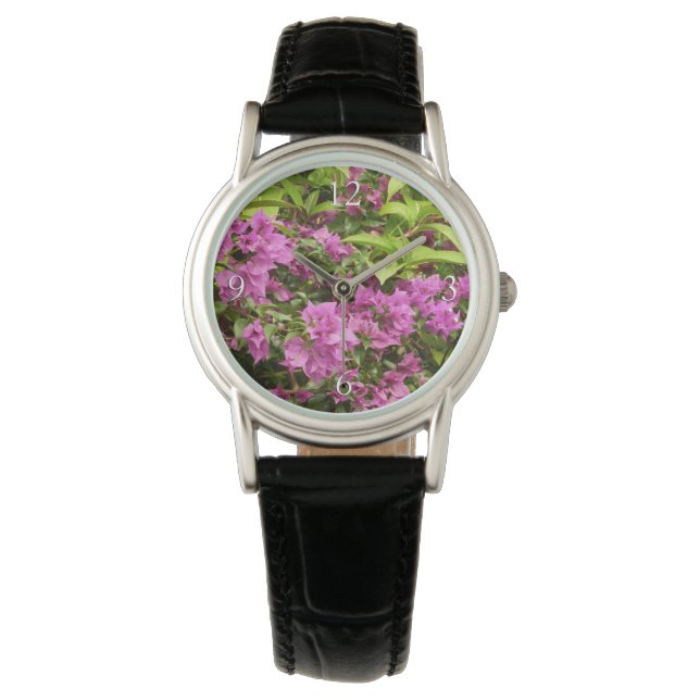Montre Bougainvillea Floral Pourpre Tropical (devant)