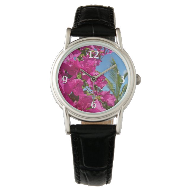 Montre Bougainvilliers et palmiers paysage tropical (devant)
