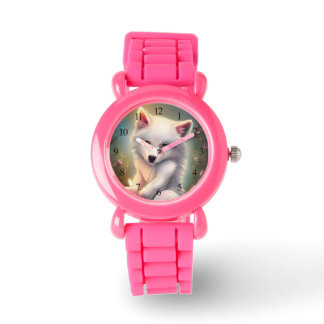 Montre Bougie d'anniversaire Adorable Blanc bébé Fox