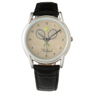 Montre Boule Vintage tendance Racquet Tennis Personnalisé