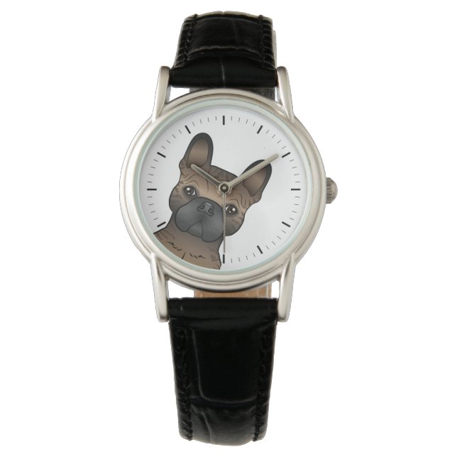 Montre Bouledogue français bringé / Frenchie Chien de des (devant)