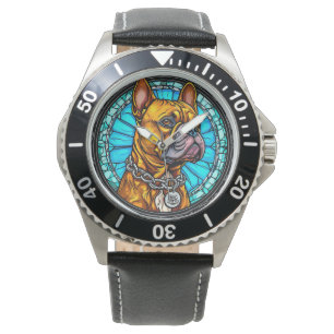 Montre Bouledogue français dans un design orné