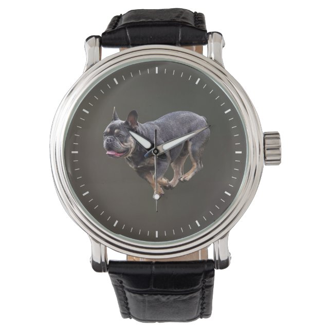 Montre Bouledogue français en course (devant)