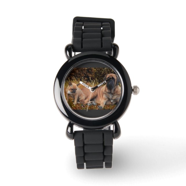 Montre Bouledogue français et Mastiff amis (Recto)
