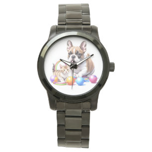 Montre Bouledogue français French Bulldog avec chat