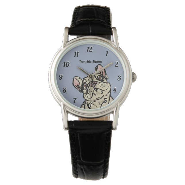 Montre Bouledogue français graffiti (devant)