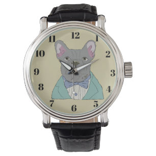 Montre Bouledogue français gris