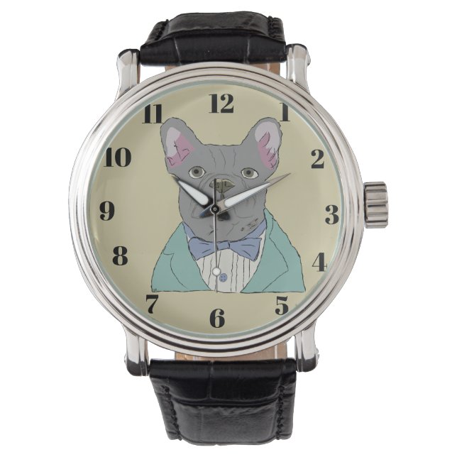 Montre Bouledogue français gris (devant)