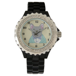 Montre Bouledogue français gris