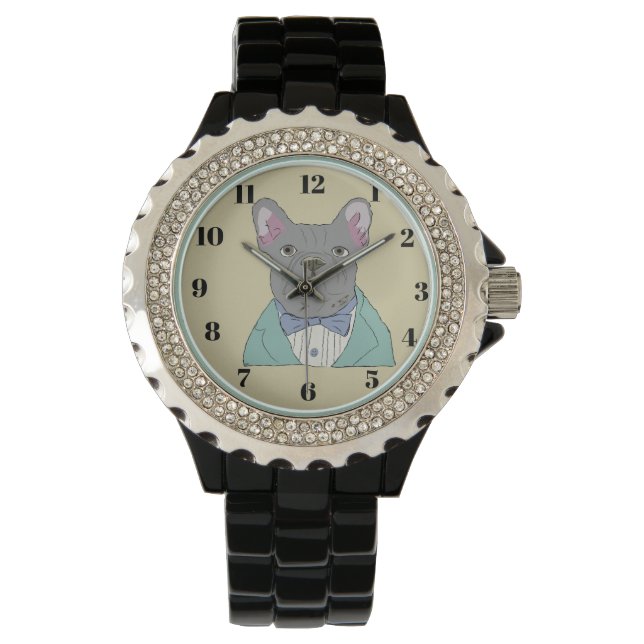 Montre Bouledogue français gris (devant)