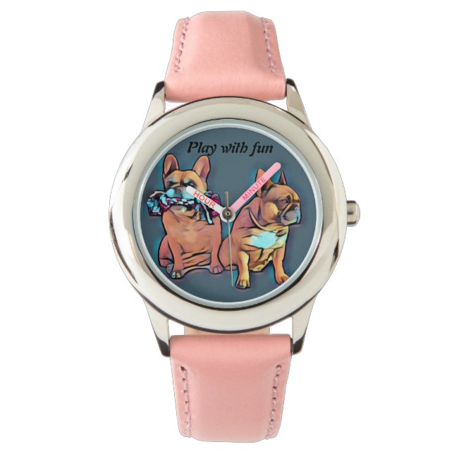 Montre Bouledogue français joue avec plaisir (devant)