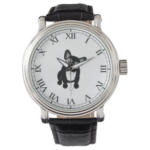 Montre Bouledogue français noir et blanc