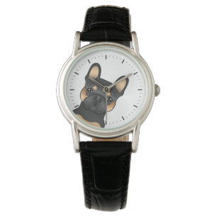 Montre Bouledogue français noir et feu / Frenchie Chien m