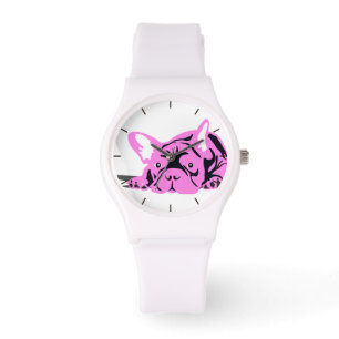 Montre Bouledogue français rose